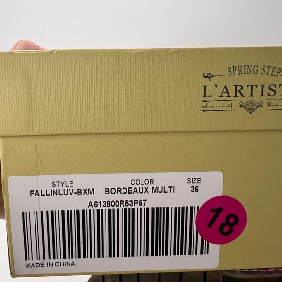 L'Artiste by Spring Step Fallinluv Leather Boot Bordeaux Multi Women 5.5-6 NWB - Picture 11 of 11